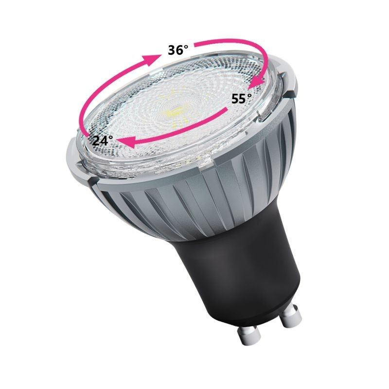 7.5W 3000K LED GU10 Прожектор лампочки Теплое белое 230V Zoomable Ra98 Dimmable